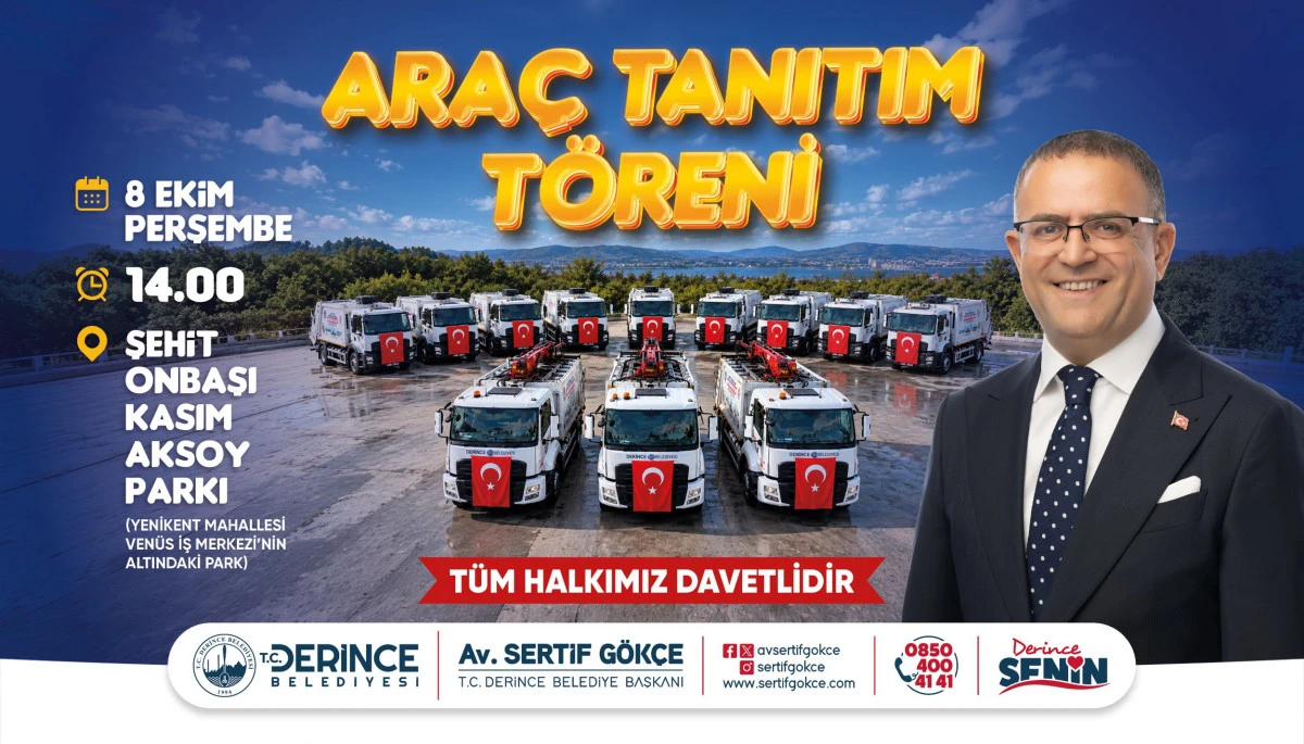 DERİNCE 14 YENİ ARACINI TANITIYOR  2,5 YILDA &Ouml;Z KAYNAKLA 36 YENİ ARA&Ccedil;