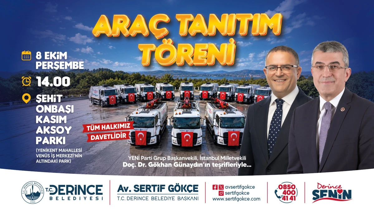 G&Ouml;KHAN G&Uuml;NAYDIN, DERİNCE&rsquo;NİN  ARA&Ccedil; TANITIMINA KATILACAK