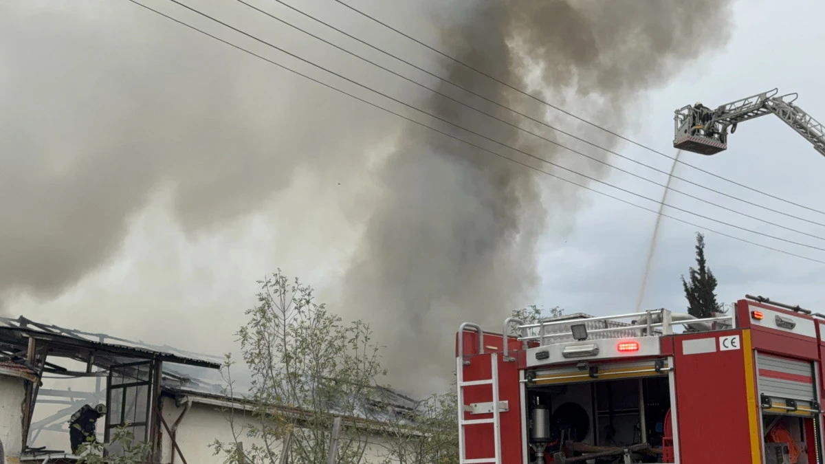 KOCAELİ'DE MUTFAK TEZGAHLARI ÜRETİM TESİSİNDE KORKUTAN YANGIN